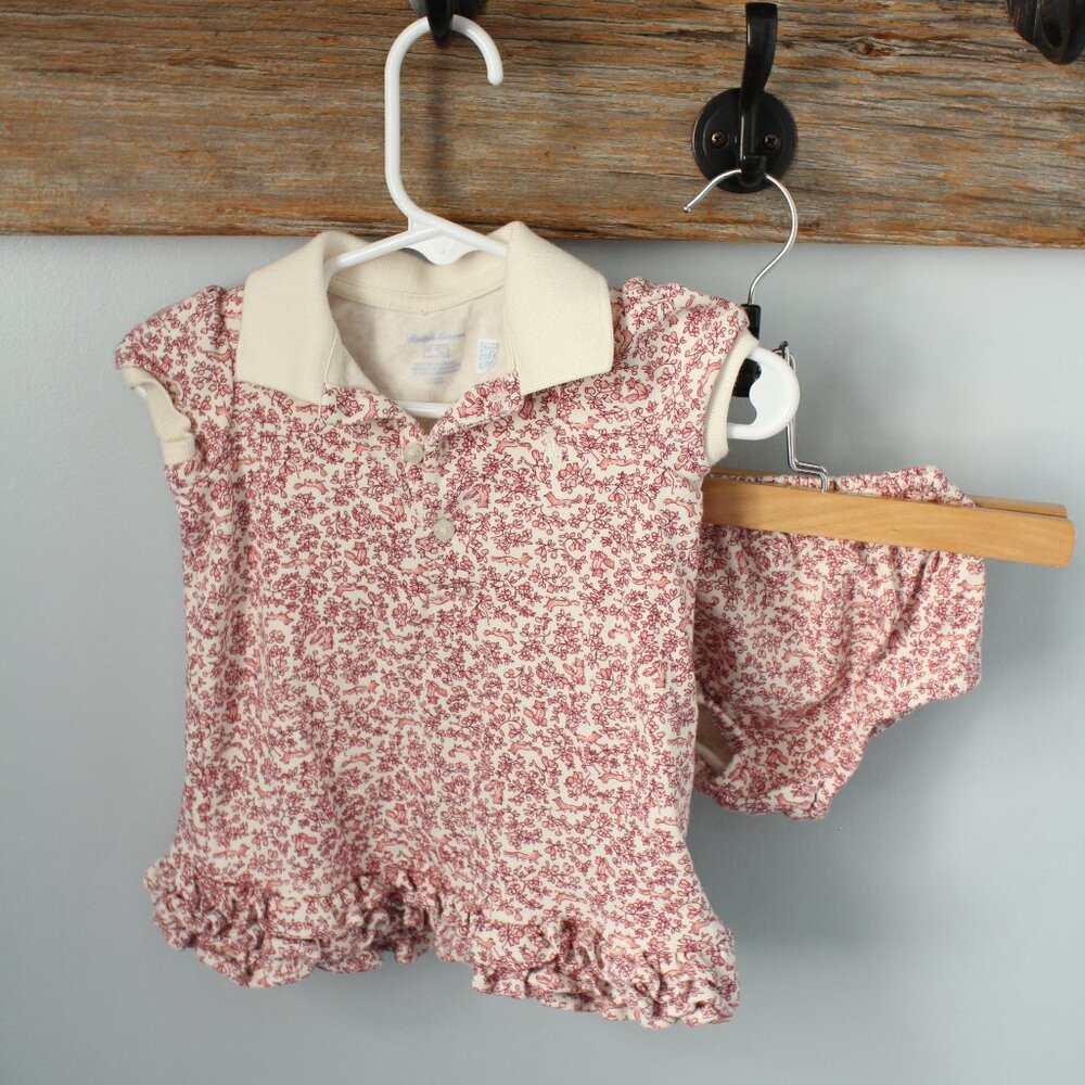 Ralph Lauren Size 6M Floral Ruffled  Polo Dress